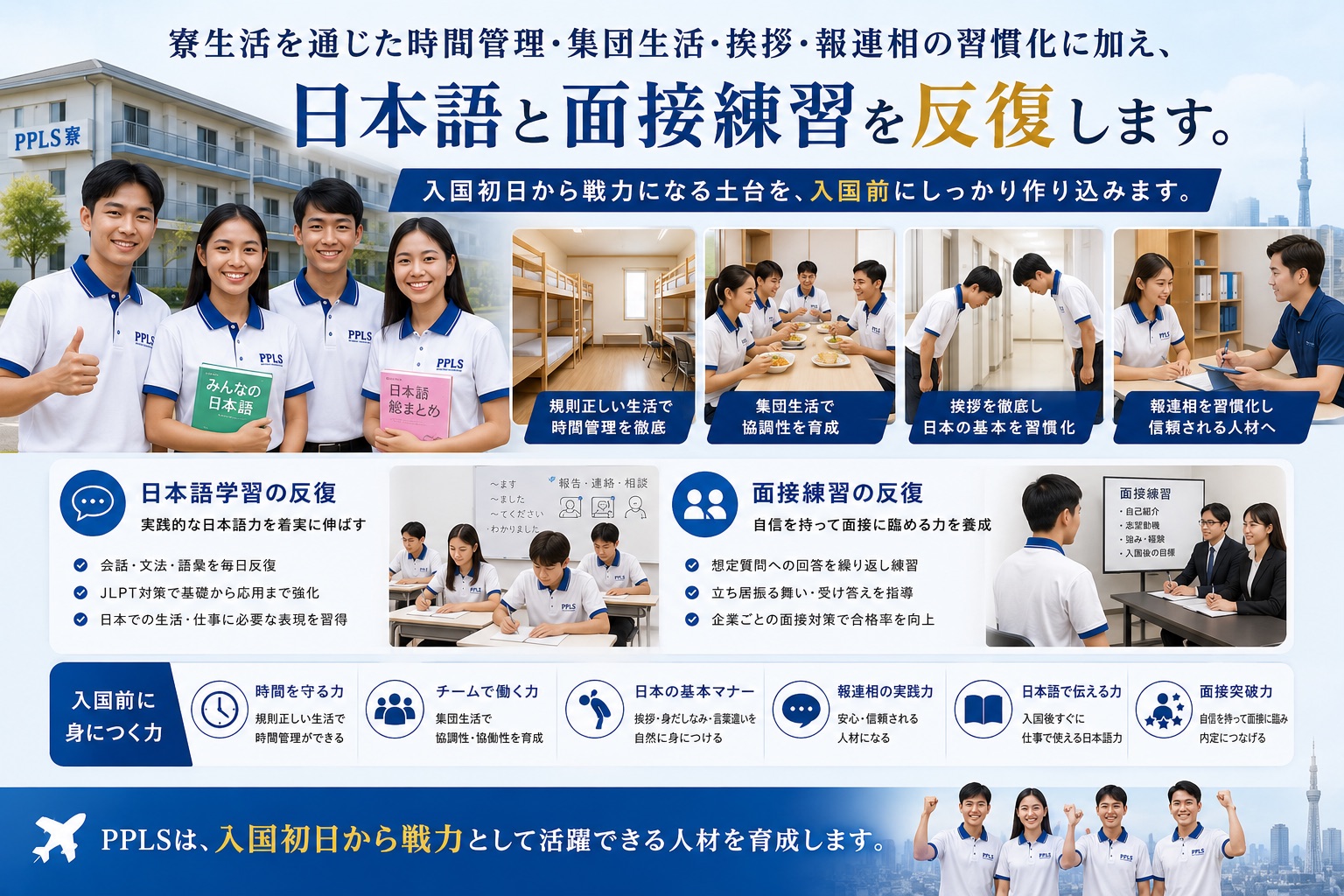 入国前教育を説明する図